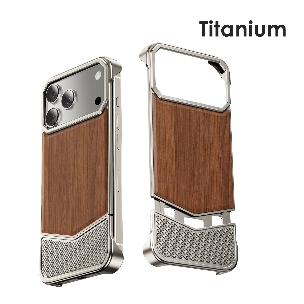 ◆iPhone 17Pro/17Pro Max◆ Wood &Aluminum Slide Phone Cover / ウッド & アルミニウム スライド スマホケース