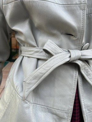 70's gray fox fur collar coat