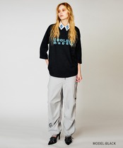 COOLAバスプリントラグランスリーブTシャツ (BLACK)　CQ-48025