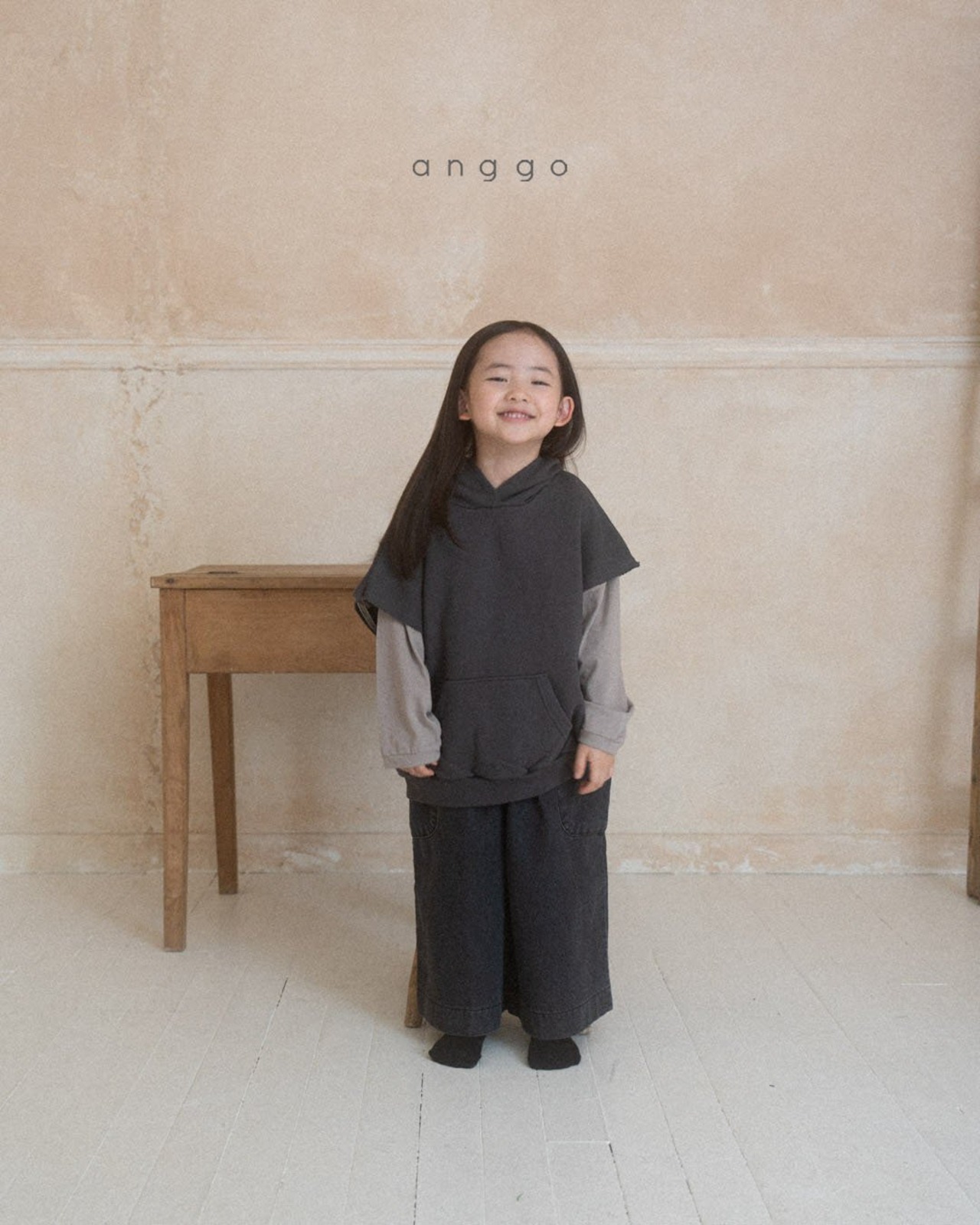 【anggo】サスペンダー付きワイドデニム ブラック 80〜120cm 241016 - 6