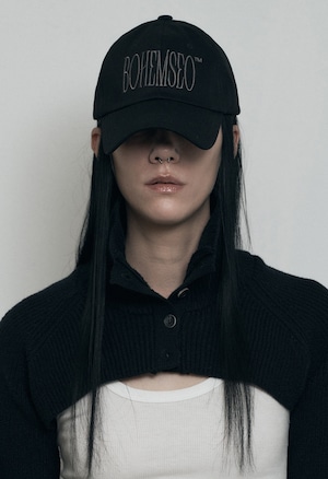 [BOHEMIAN SEOUL] SIGNATURE LOGO COTTON BALL CAP, BLACK 正規品 韓国ブランド 韓国通販 韓国代行 韓国ファッション bohemseo ボヘミアンソウル