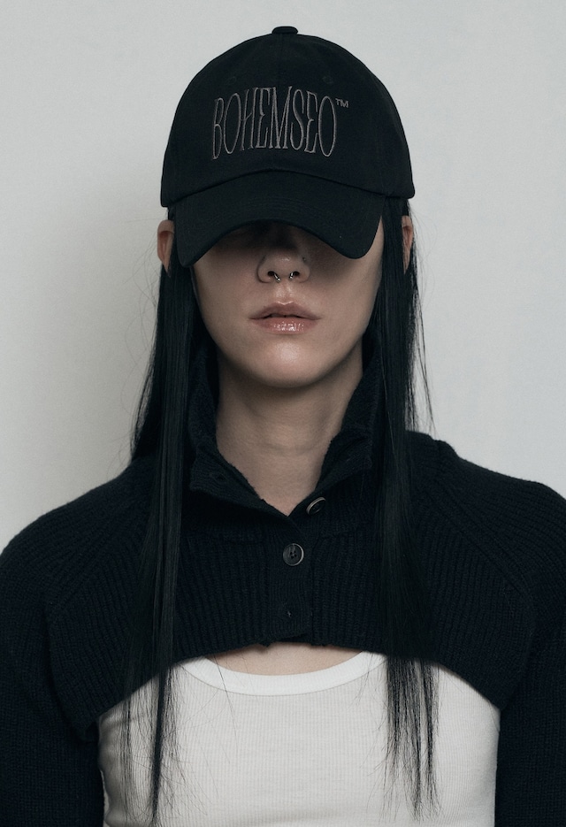 [BOHEMIAN SEOUL] SIGNATURE LOGO COTTON BALL CAP, BLACK 正規品 韓国ブランド 韓国通販 韓国代行 韓国ファッション bohemseo ボヘミアンソウル