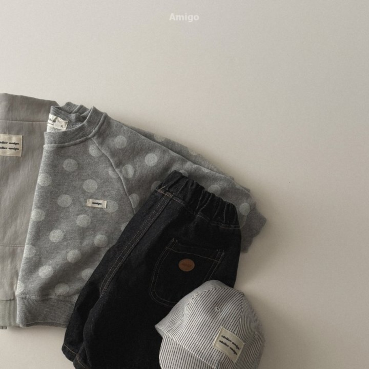 Amigo 26/SS 6部ワイドデニムパンツ