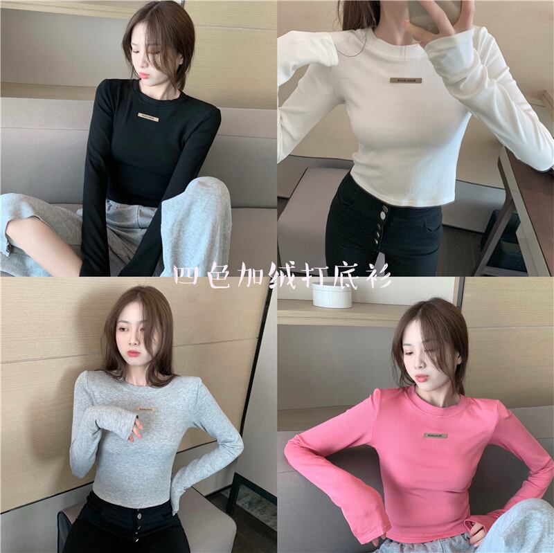 Tシャツ シャツ ショートベルベットオータムウィンタートップス ロング 秋物 冬物 ブラックストロベリース33090669894