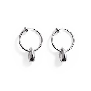 Metal drop hoop earrings