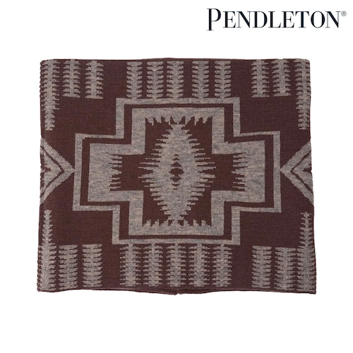 PENDLETON ペンドルトン リバーシブル ニット ネックウォーマー HARDING パターン ロゴ 防寒 ユニセックス 263033 BROWN