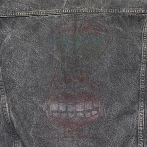 vintage 1990’s LEVI’S leather collar black denim jacket