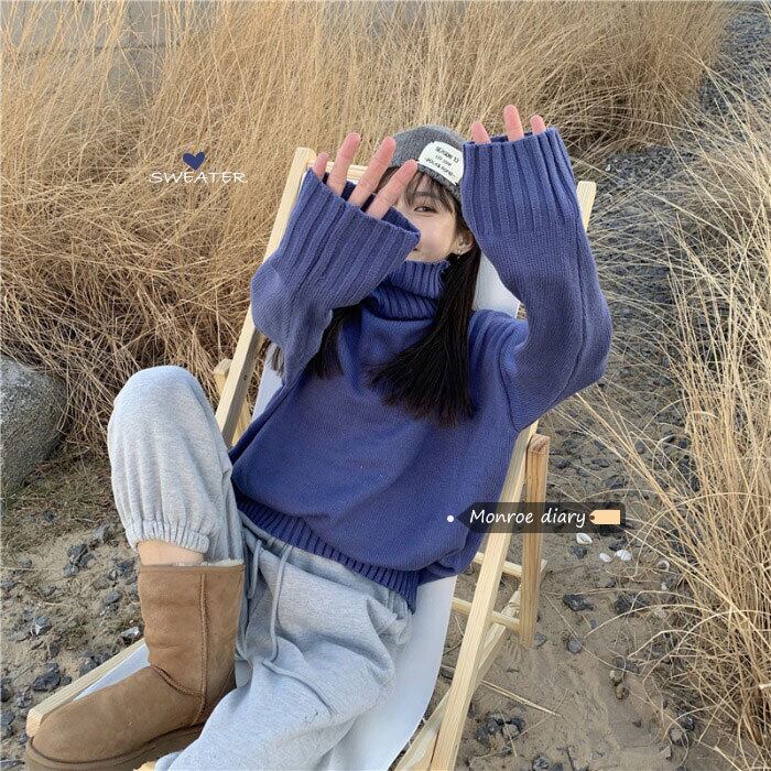セーター オータムウィンタープルオーバー ブラウス ルーズ ロング 秋物 冬物 モンロー14240178973