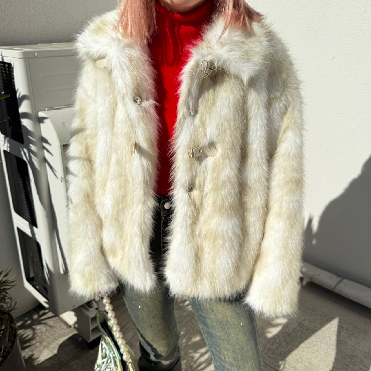 グラデーションエコファーコート_XM25