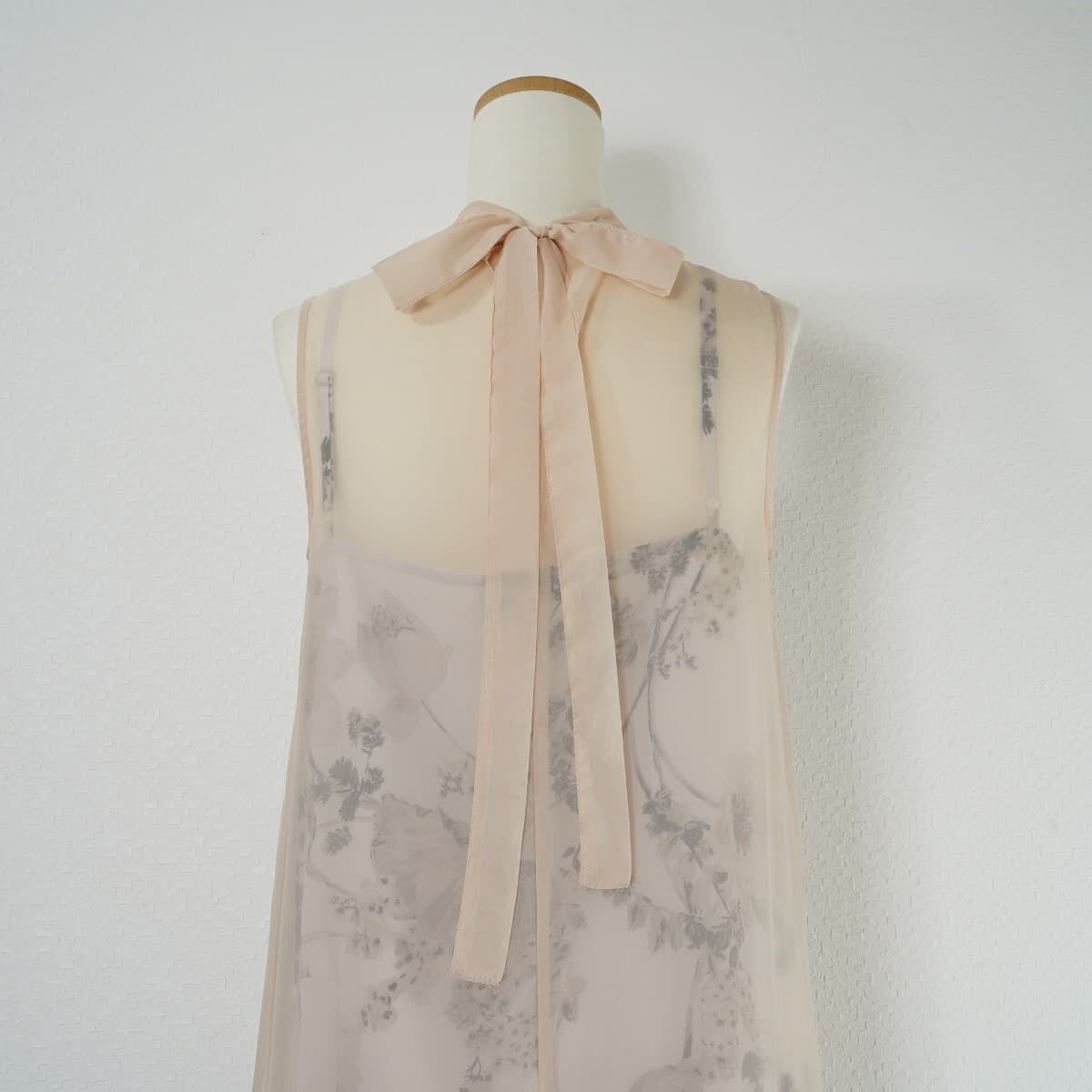 AMERI アメリ 2WAY FLOWER LAYERED SHEER DRESS フラワーレイヤード  