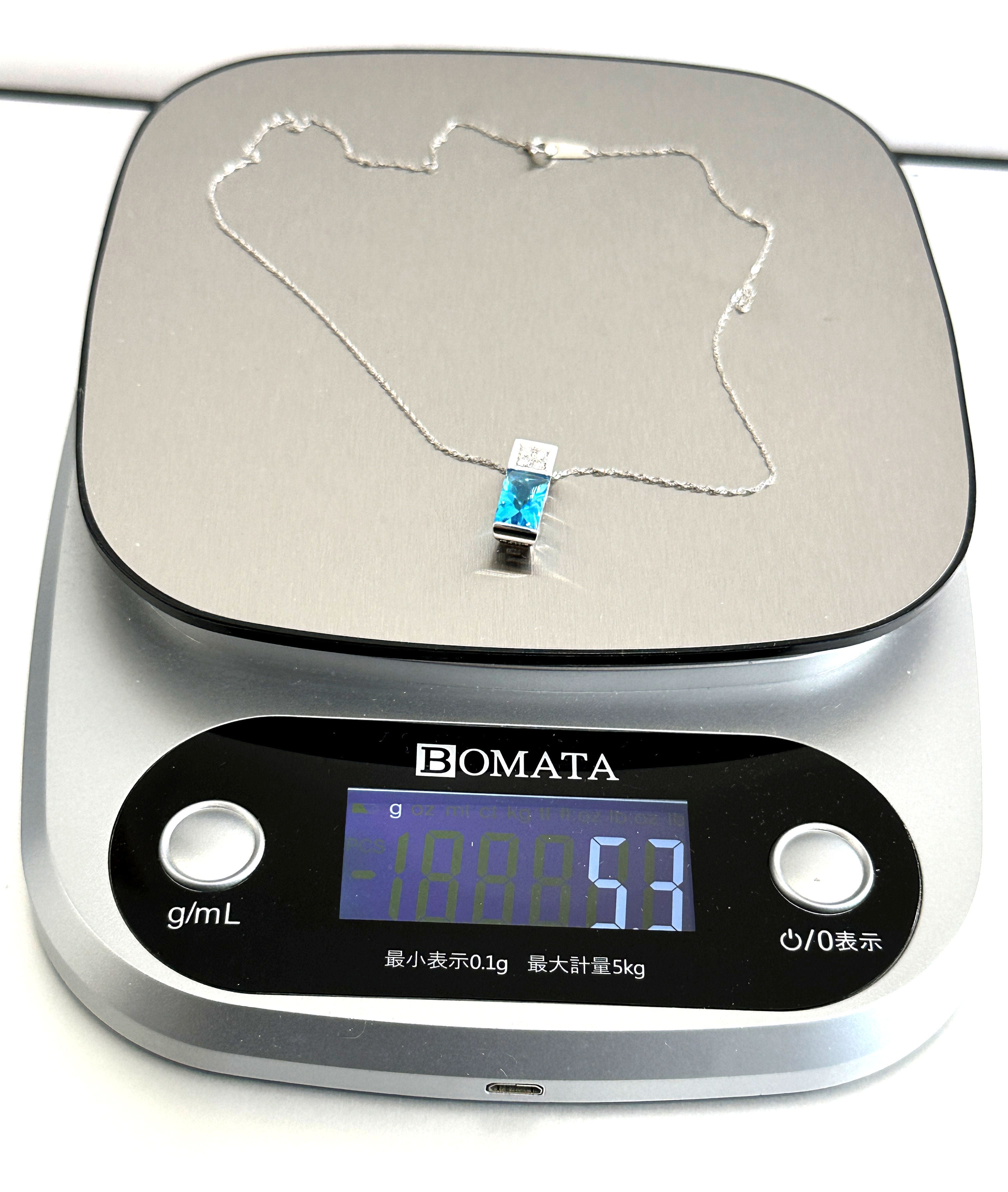 TASAKI タサキ 田崎 ブルートパーズ ダイヤモンド ネックレス 0.11ct