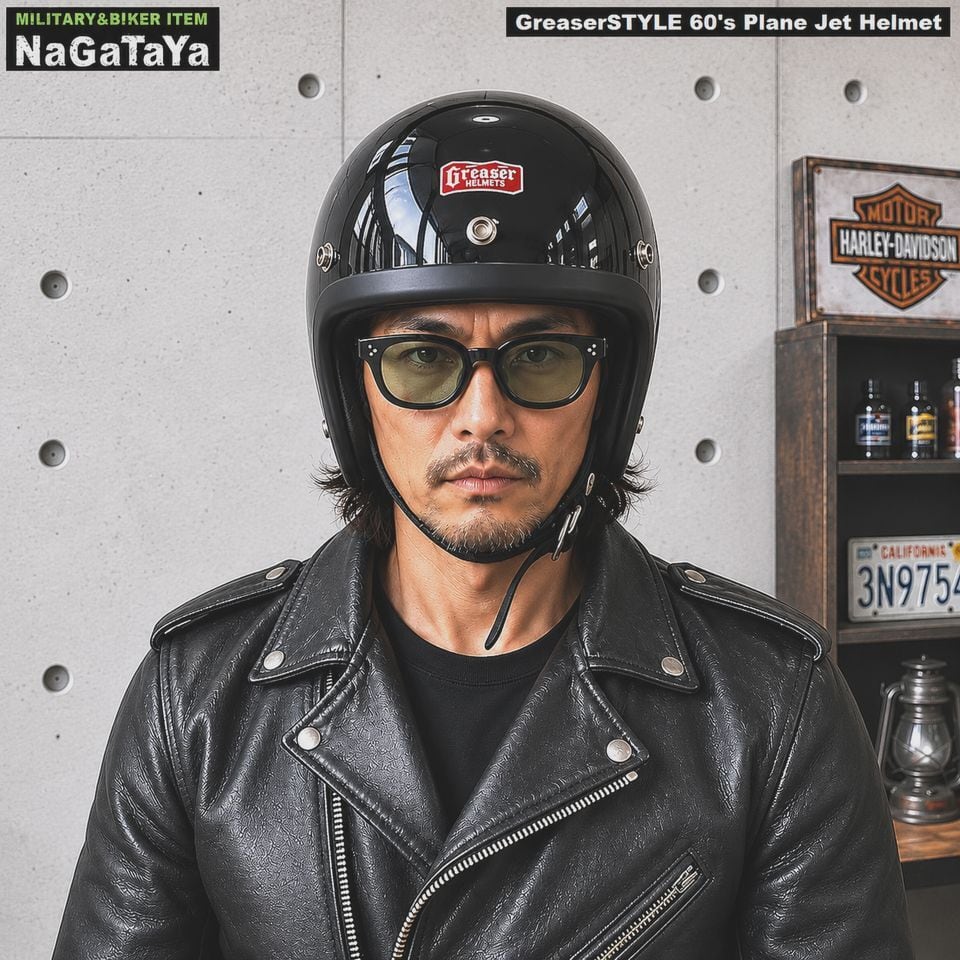 GREASER グリーサースタイル ジェットヘルメット バイク ヘルメット GreaserSTYLE グリーサースタイル 60's PLANE 60年代スタイル ジェット