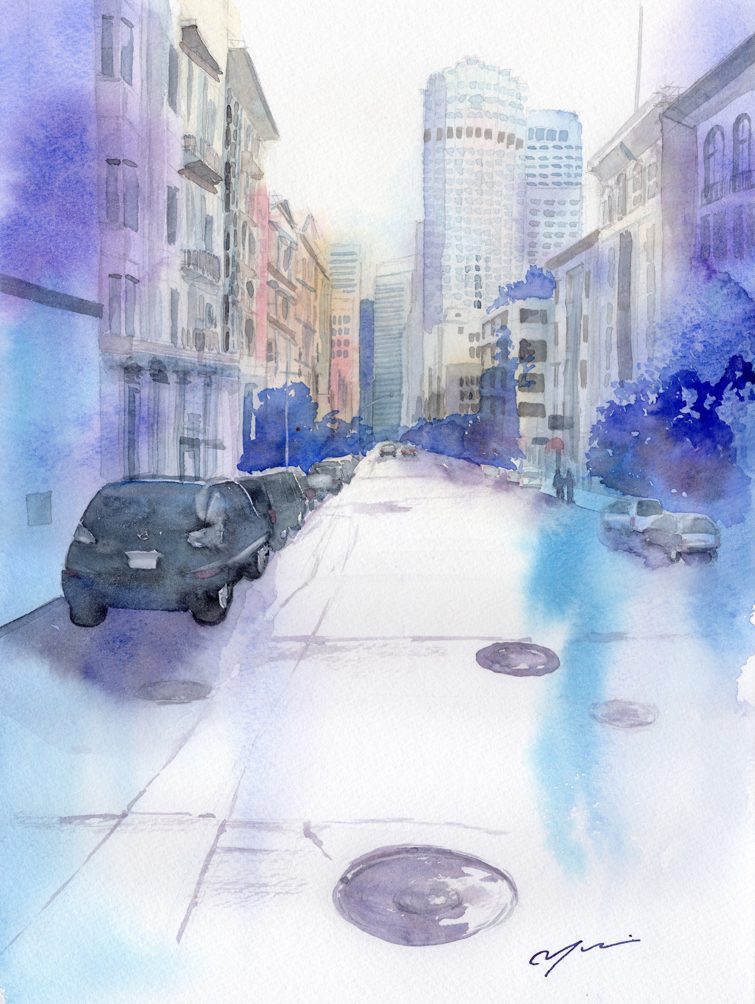 大型絵画 直筆水彩画 COUNTRY JEWEL by PAT BREY 水彩画原画 三渓園・大池 ＃666 | iichi 日々の暮らしを心地よく