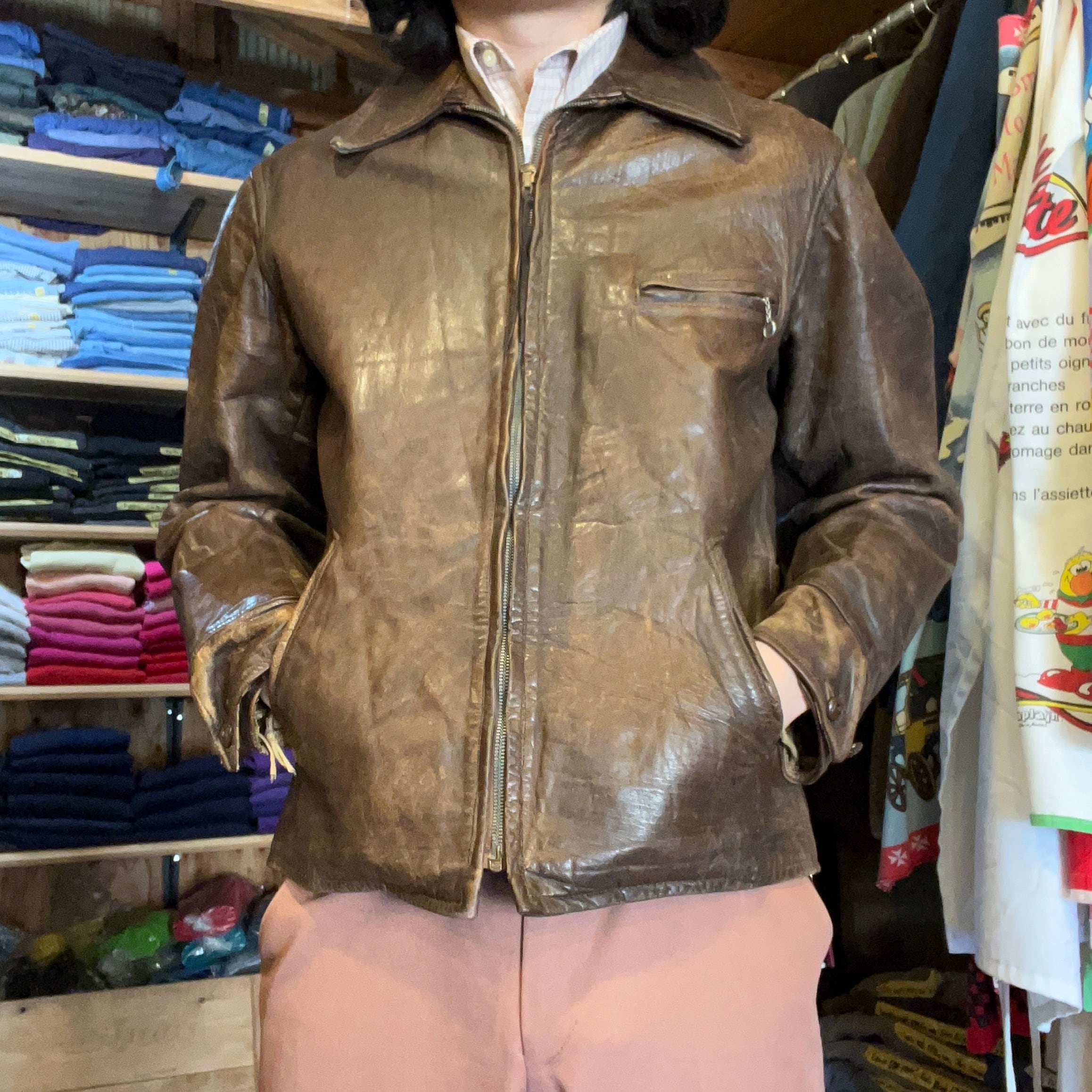 40-50s lake・o・woods leather sports jacket | CIRCUS VINTAGE