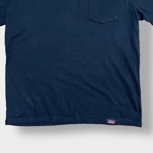 【Dickies】ロンT ポケT ロングTシャツ 長袖Tシャツ ポケットTシャツ L ディッキーズ パッチ 黒 US古着