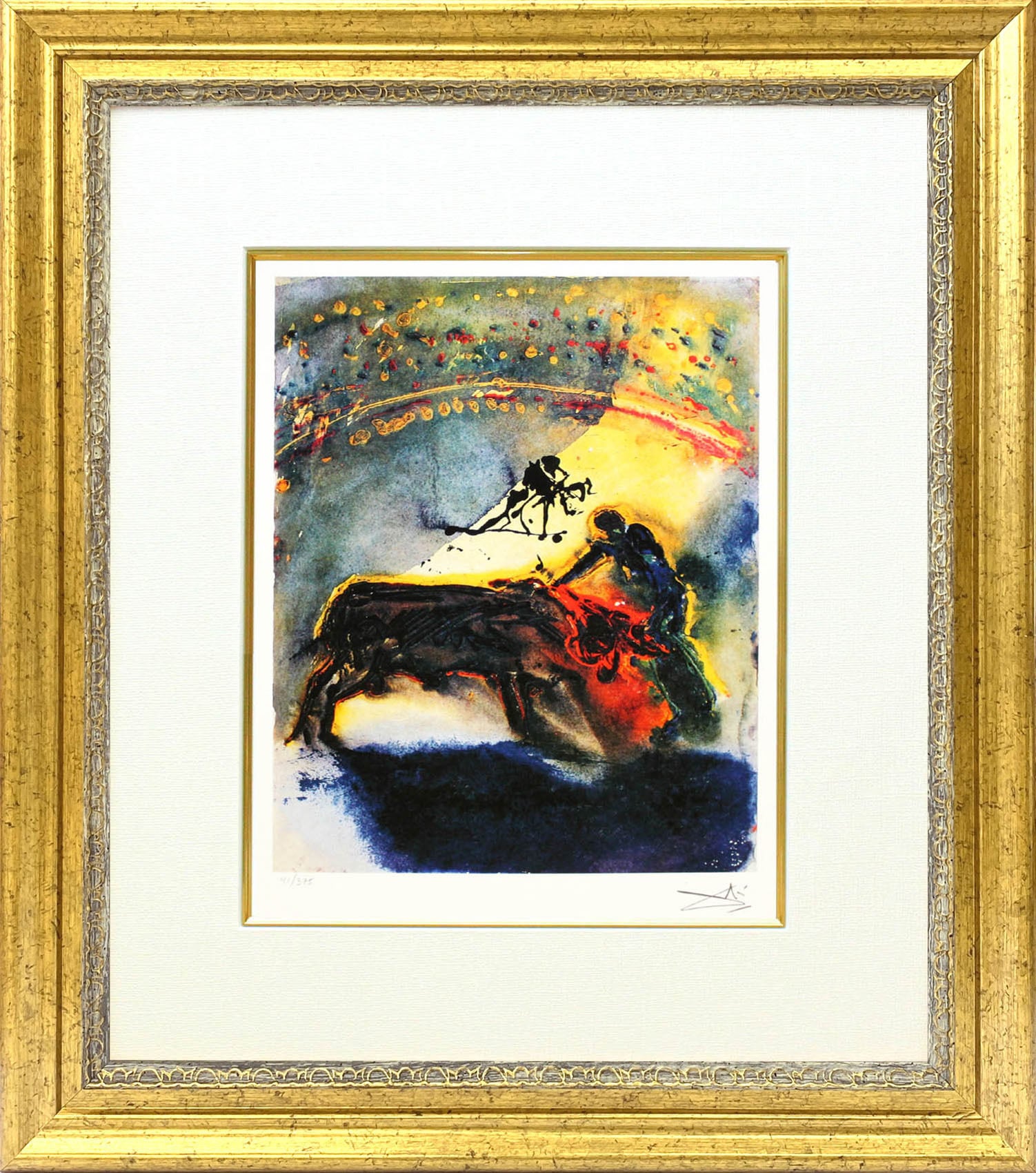 サルバドール・ダリ「闘牛」作品証明書・展示用フック・限定375部エディション付複製画ジークレ