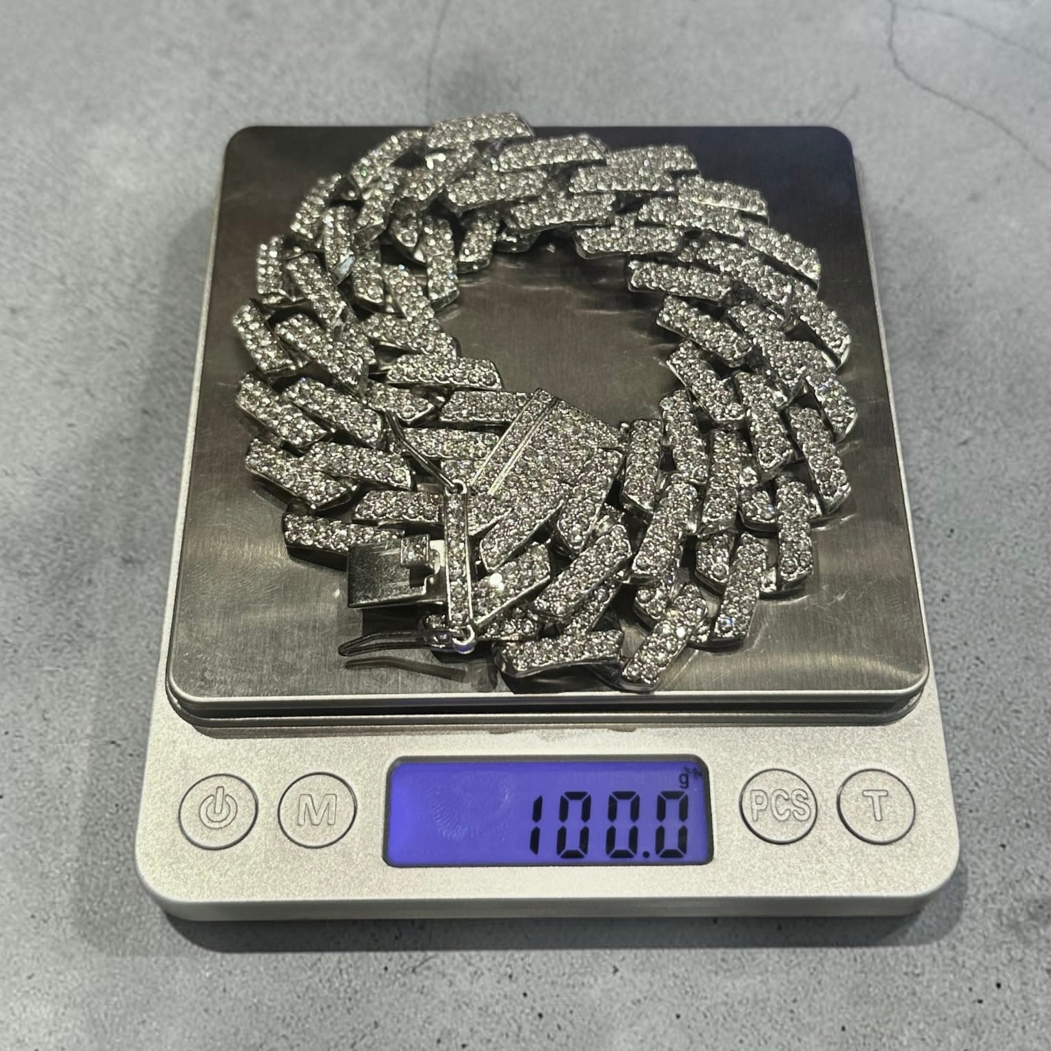 送料無料 菱形 喜平ネックレス 50cm 45cm 幅20mm アイスアウト 喜平