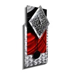 インテリア　メタルアート　クロック　ONE OF A KIND RED BLACK & SILVER CLOCK - CLK 501
