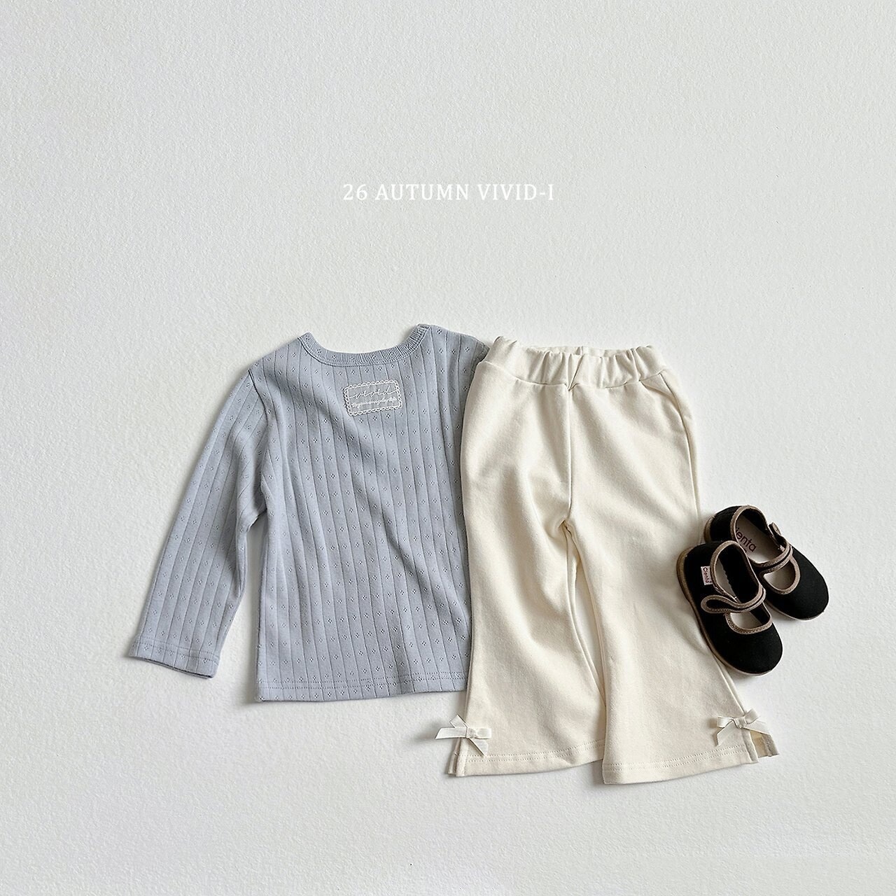 韓国子供服 / VIVID-I / 26Autumn / アイレットTシャツ / キッズ服 / ジュニア服 / 秋服 *XS~JM*