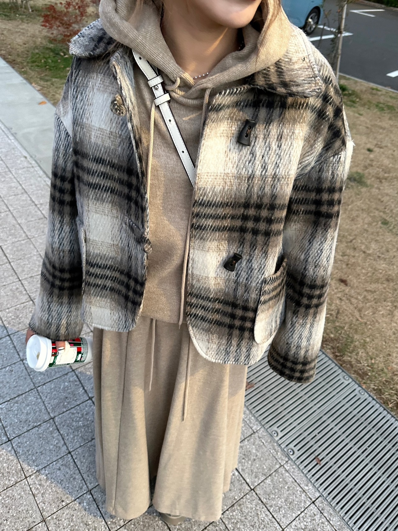 2way check middleJK／beige