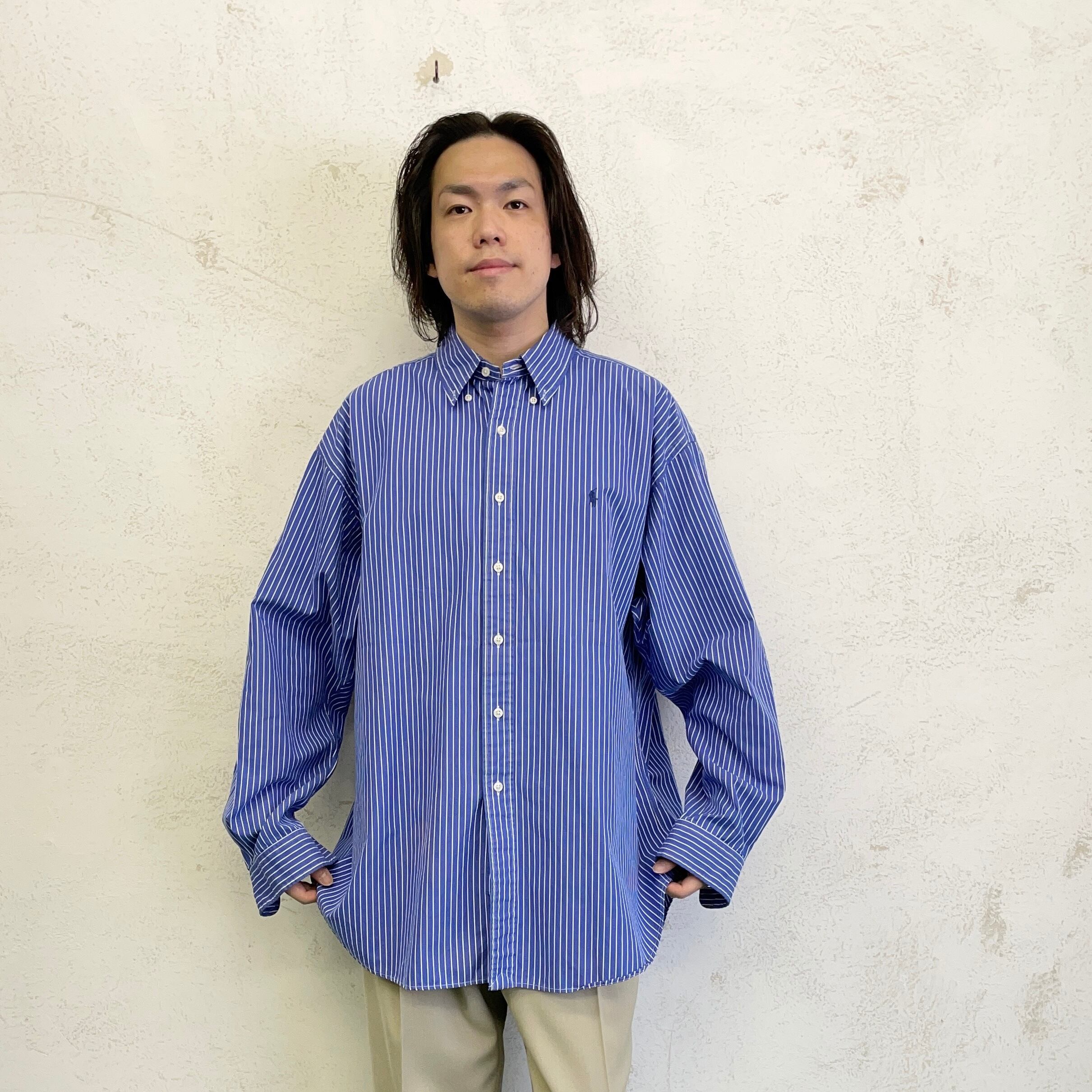 90's Ralph Lauren BLAKE ボタンダウンシャツ ストライプ柄 size 90's Ralph Lauren BLAKE ボタンダウンシャツ ストライプ柄 size