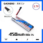 ネオヘリ特注K110リポ◆GNB(ガオニン）450MAH 1S 3.7V  80-160C , NH2112（K110用にNeoHeliオリジナル5 cm充電線＆プラグはMolex-51005）