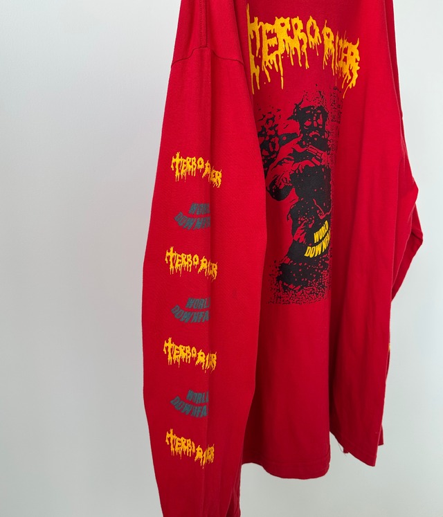-TERRORIZER- Vintage 90s L Long Sleeve Print T-Shirt