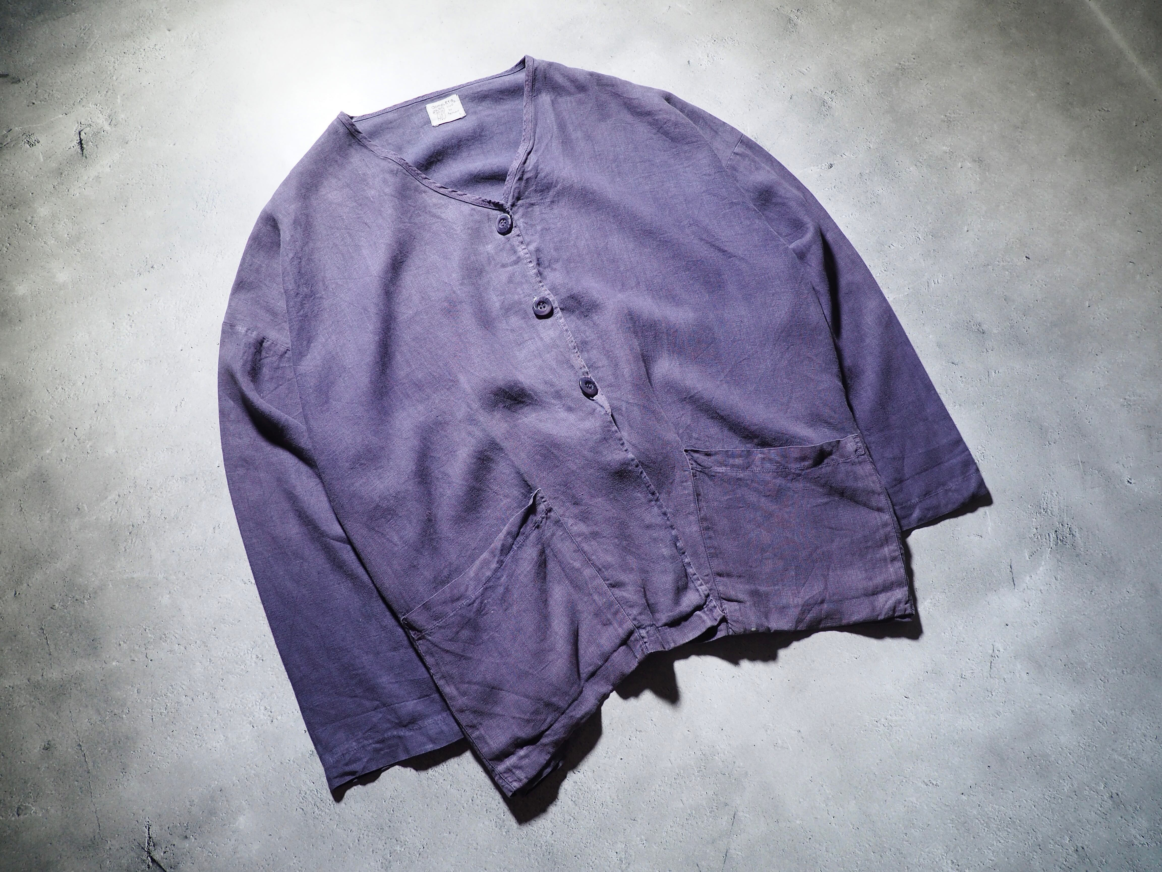 1990s Beautiful Light purple color hand dyed loose silhouette linen jacket