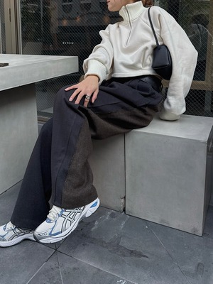 hem tuck cropped lib neck sweat