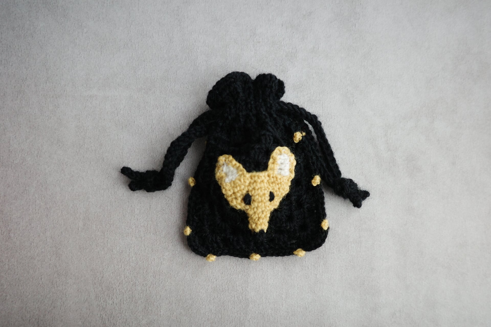 きつねの巾着・ブラック