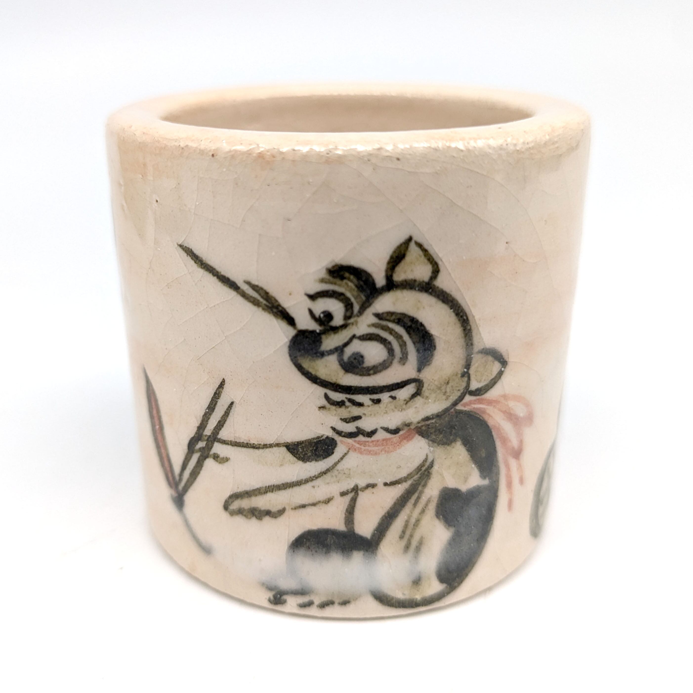 茶道具　古鉄鎚出　銀象嵌　瓢箪の葉文　蓋置　時代箱　V　R6097 茶道具 古鉄鎚出 銀象嵌 瓢箪の葉文 蓋置 時代箱 V R6097