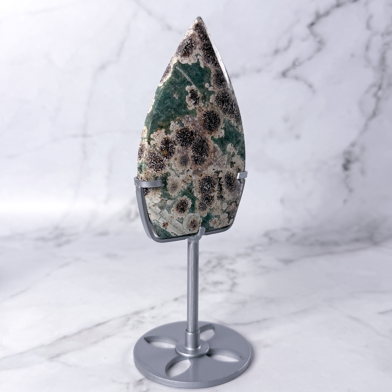 グリーンフラワージャスパー フレイム 専用台座付き * Jasper * 天然石