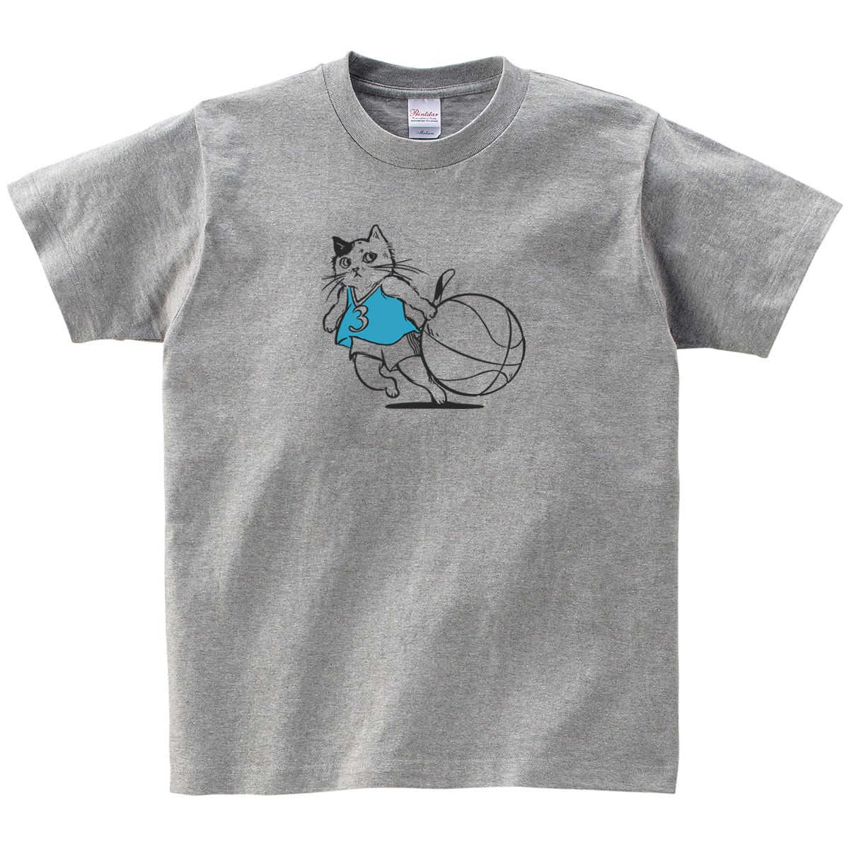 にゃんこ 速攻ドリブル Tシャツ cat54 イラスト 猫 ねこ ネコ ゆるい