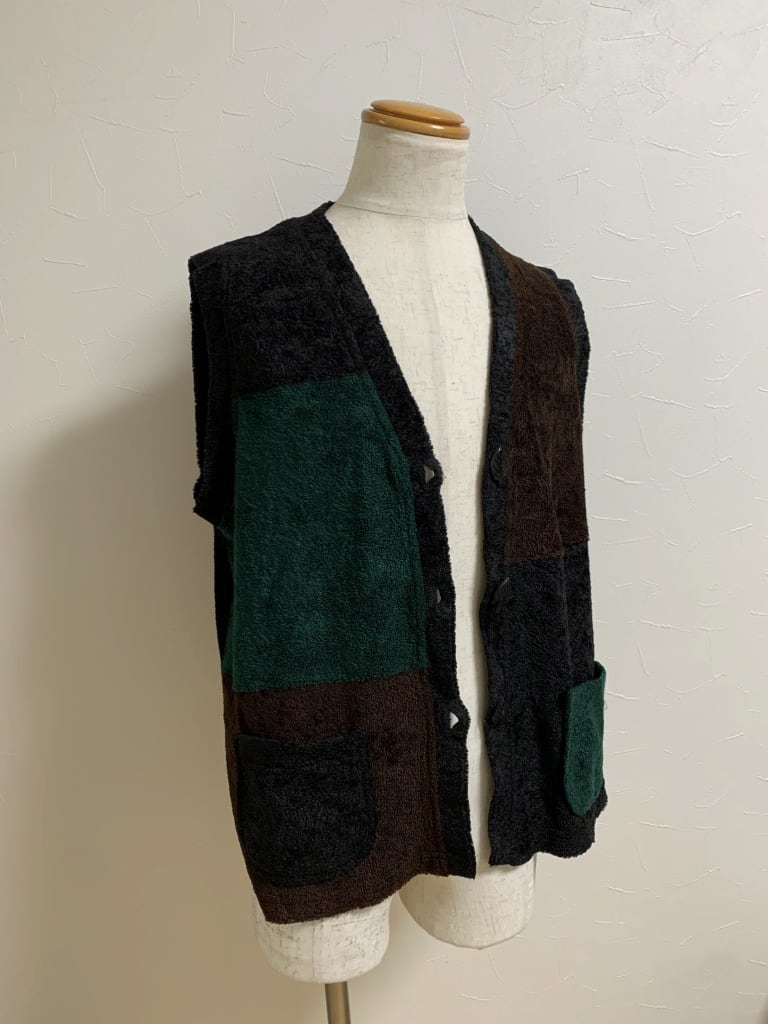 1980's Switched Design Velour Vest