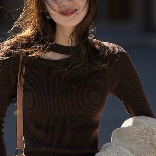 透かし編みデザインニット ◆2col YH9641