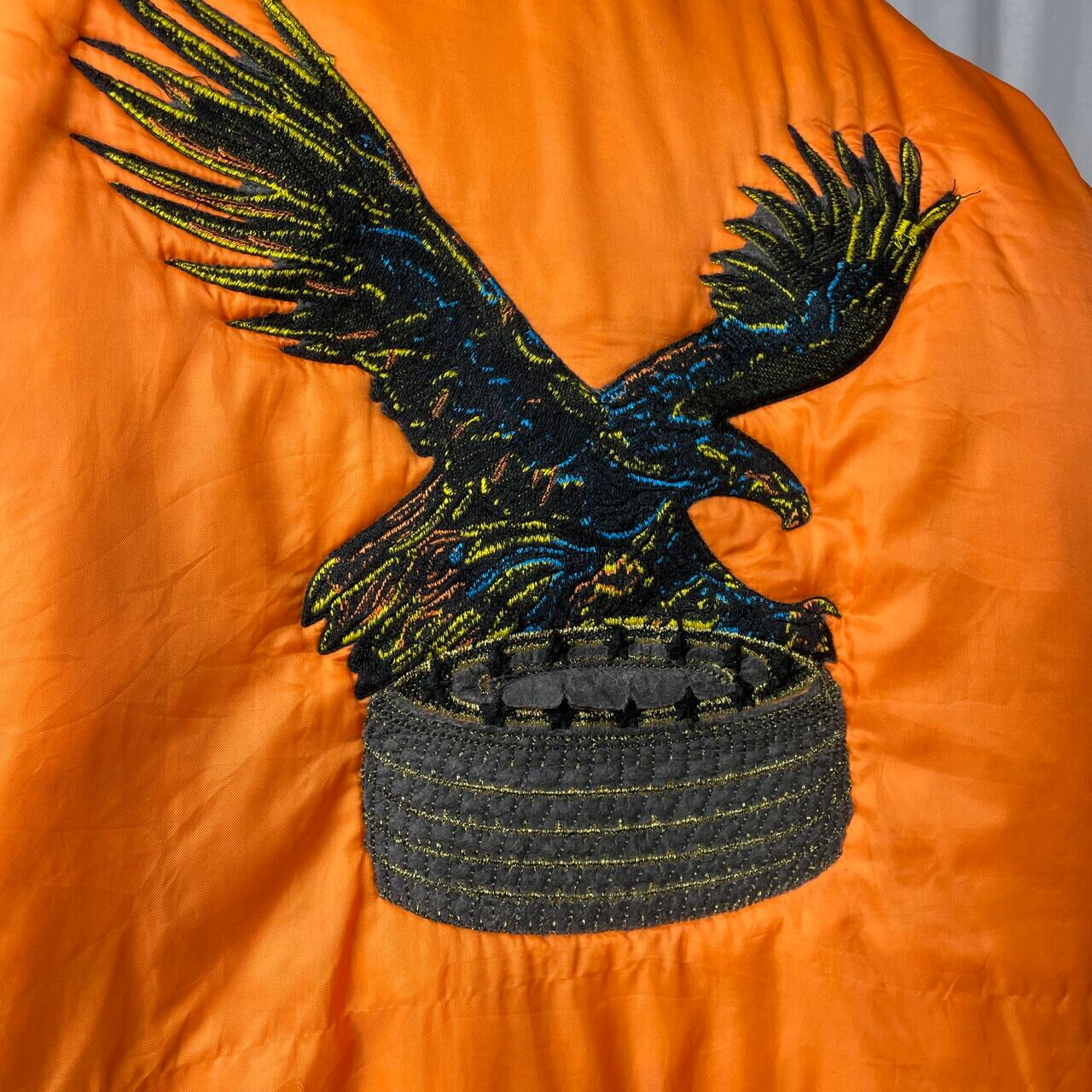 00年代 MA-1タイプ ナイロンブルゾン 企業ロゴ刺繍 メンズXL相当 古着
