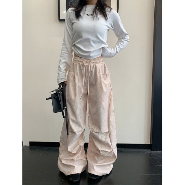striped wide-leg relaxed pants　ストライプワイドリラックスパンツ　J1819