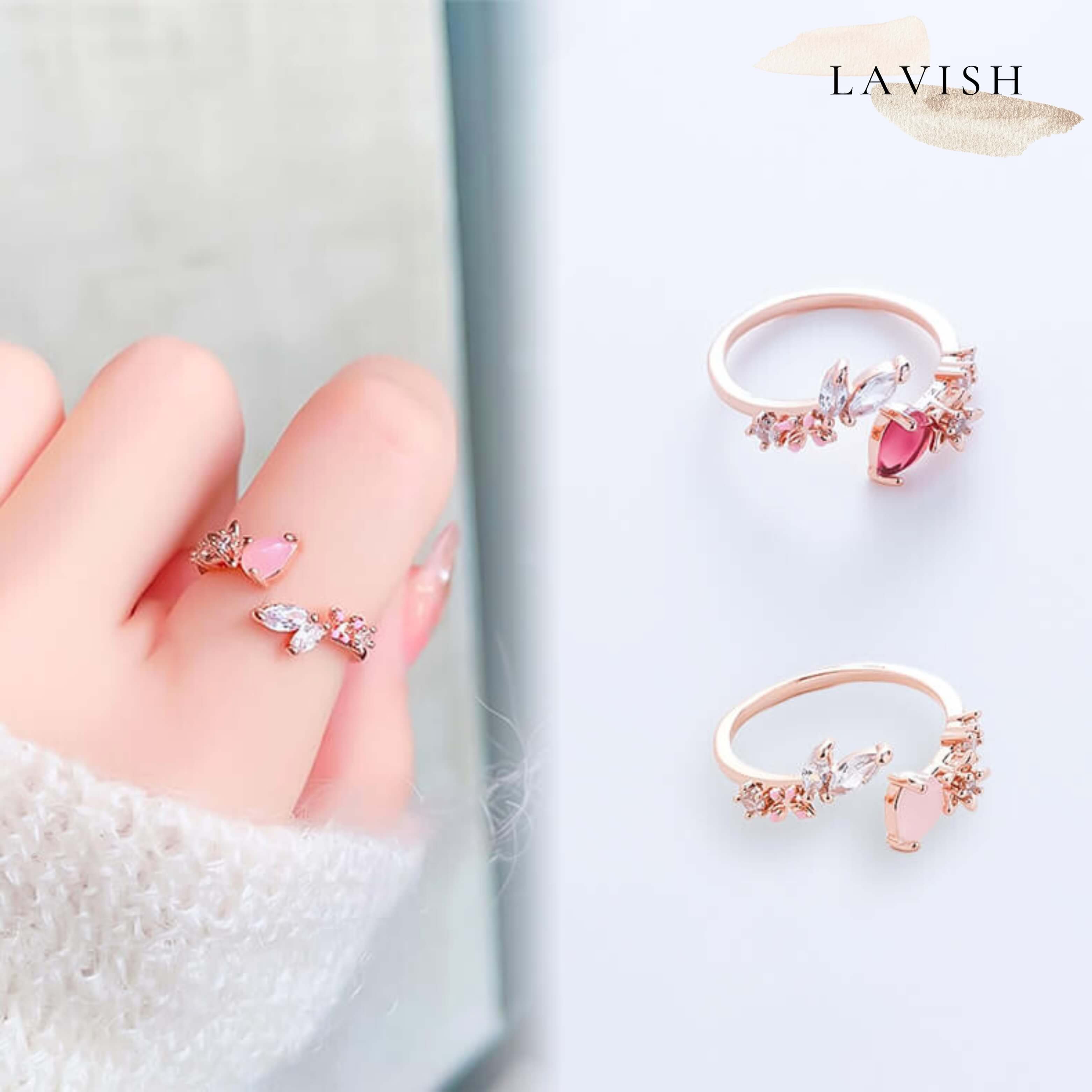 リーフクォーツオープン リング レディース 指輪 ring