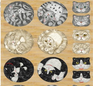 KOKKA HOME DECO まるまる猫たち パネル生地