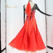 社交ダンス 衣装 スタンダード ドレス スタンダードドレス ワンピース 赤 黒 レース デモ 競技 パーティ 発表会 レッド系 ブラック系 競技用ドレス フォーマルドレス おしゃれ スカート ステージ衣装 ダンスパフォーマンス 上品 ドレスアップ 豪華 色鮮やか