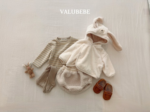 【予約/特典】valu bebe / rabbit fleece jacket