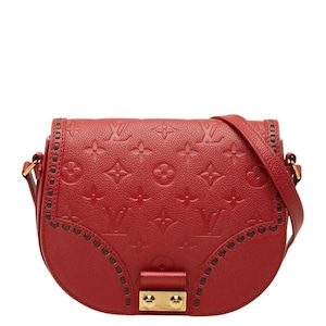 ルイ ヴィトン モノグラム アンプラント ジュノ 斜め掛け ショルダーバッグ M43144 スリーズ レッド レザー レディース LOUIS VUITTON 【中古】