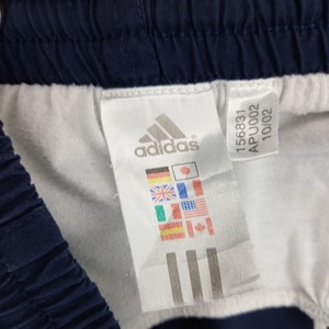 00s　アディダス　ショートパンツ　スイム　ナイロンショーツ　刺繍　ストライプ