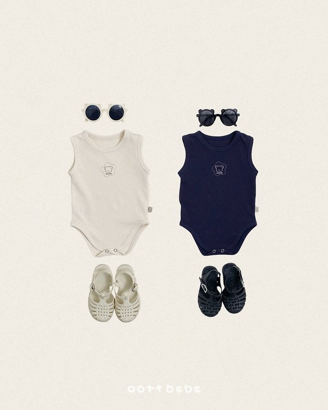 [oottbebe] Sticky Striped Bodysuit Bonnet Set-up / [오뜨베베] 쫀득단가라슈트보넷세트