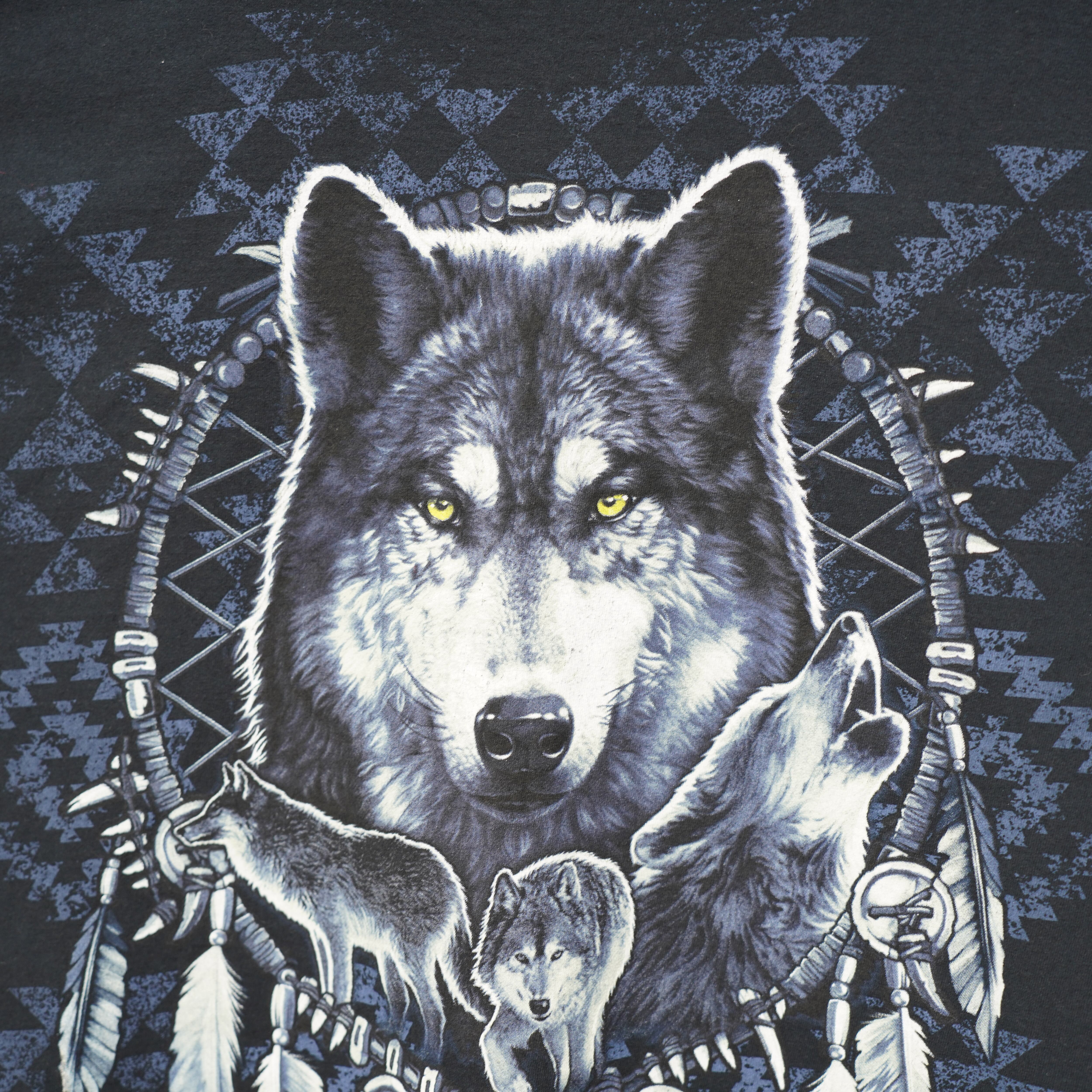 USA VINTAGE FRUIT OF THE LOOM WOLF PRINT DESIGN T SHIRT/アメリカ ...