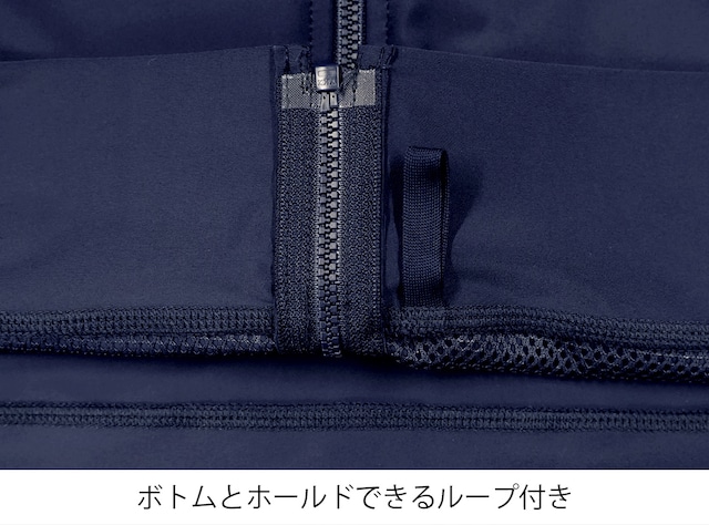 ウィメンズロングスリーブフルジップフーディッドラッシュ NAVY