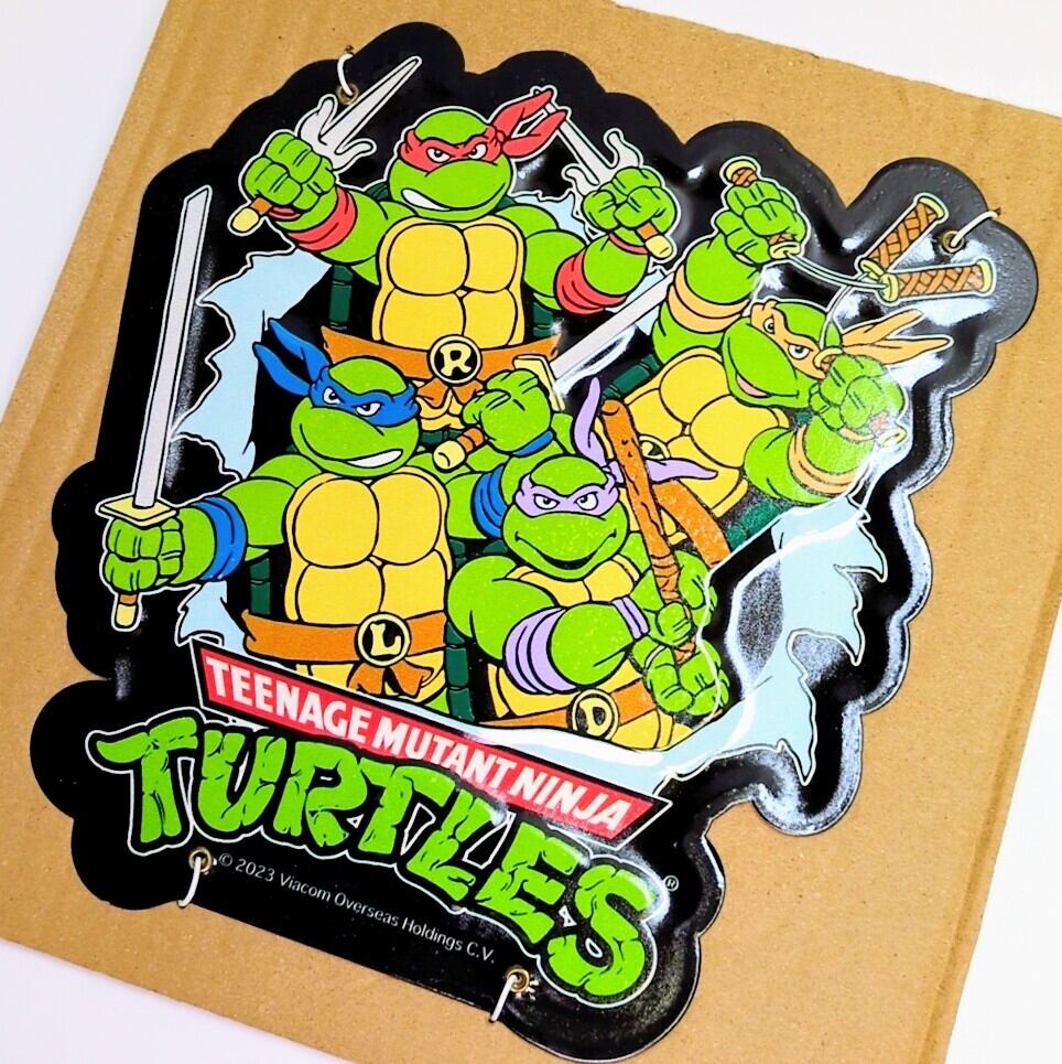 ☆【 Teenage Mutant Ninja Turtles（ ティーンエイジ ミュータント ニンジャ タートルズ ）】 ミニエンボスサイン ブリキ看板 〚アメリカン雑貨 アメトイ〛