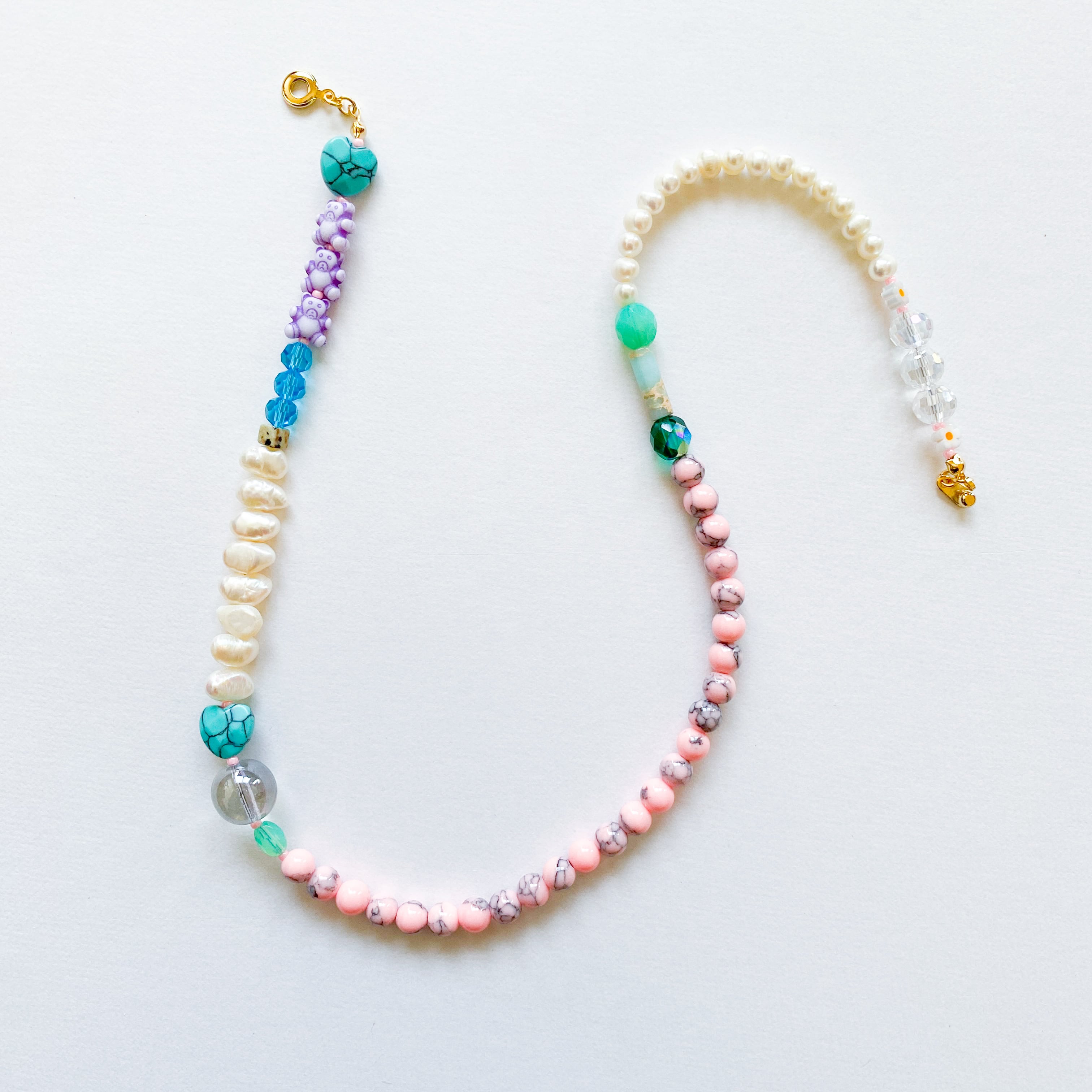 淡水パールとビーズのネックレス