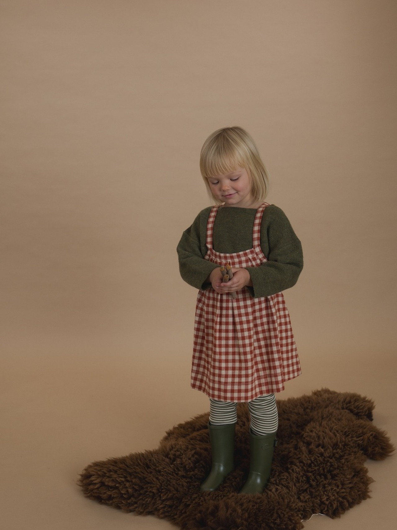 ORGANIC ZOO　Paprika Gingham Tribe Skirt