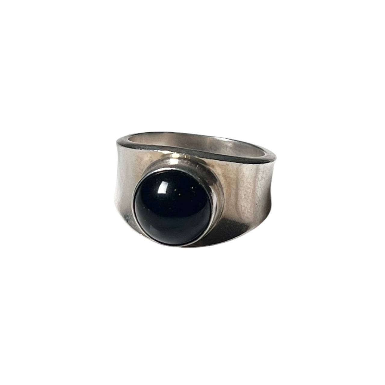GEORG JENSEN silver ring "124" set with onyx